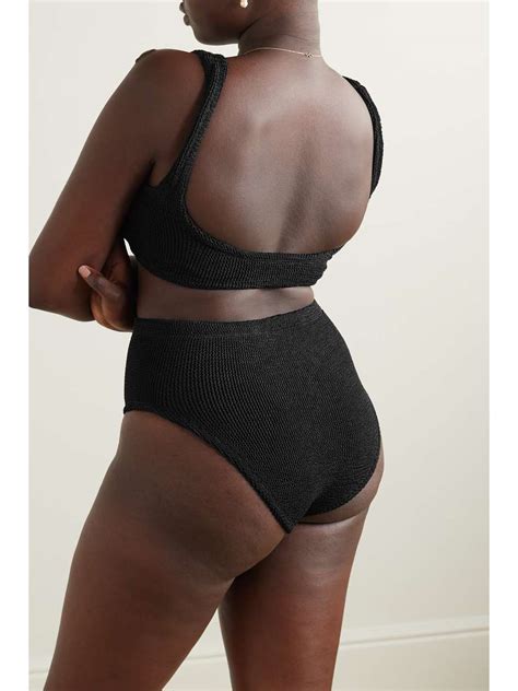 Hunza G Nadine Seersucker Bikini Net A Porter