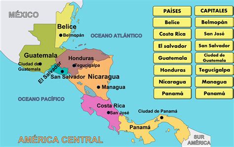 Mapa Pol Tico De America Central