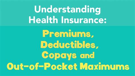 Understanding Premiums Deductibles Copays And Out Of Pocket Maximums Youtube