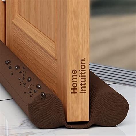 Home Intuition 36 Inch Twin Door Draft Stopper For Bottom Of Doors Weather Stripping Brown