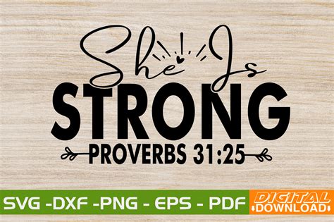 She Is Strong Proverbs SVG Design Graphic By Svgwow760 Creative Fabrica