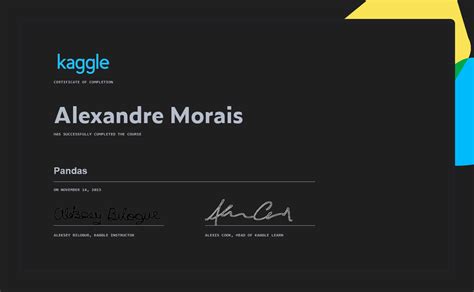 Ednax Completed The Pandas Course On Kaggle