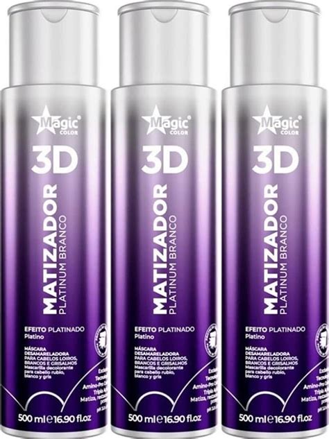 Kit 3 Matizador Magic Color Efeito Platinado 500ml