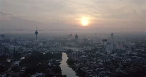 Aerial View Of Alor Setar Tower Kedah M Stock Video Pond