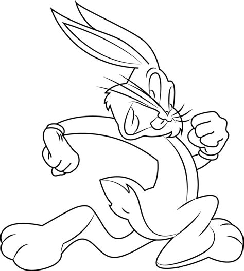 Bugs Bunny Running Fast Coloring Page - Free Printable Coloring Pages ...