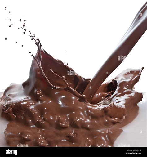 Splash Of Chocolate Isolated On White Background Stock Photo Alamy