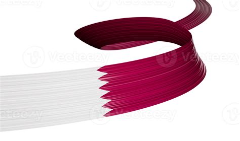 Happy Qatar National Day Bent Waving Ribbon In Colors Of The Qatar