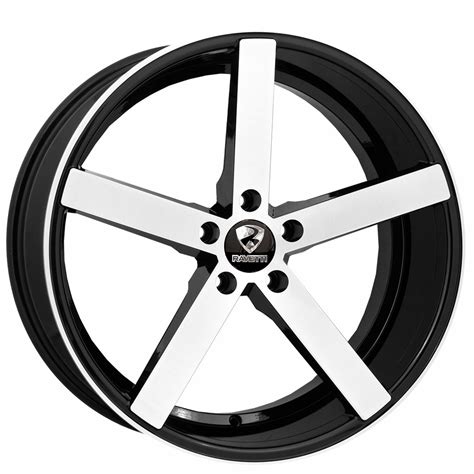 Staggered Ravetti Wheels M Black With Brushed Face Rims Rvt