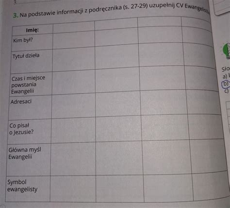 Na podstawie informacji z podręcznika s 27 29 uzupełnij CV