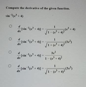 Answered Compute The Derivative Of The Given Bartleby