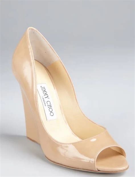 Jimmy Choo Biel Wedges In Nude Patent Leather Ufo No More
