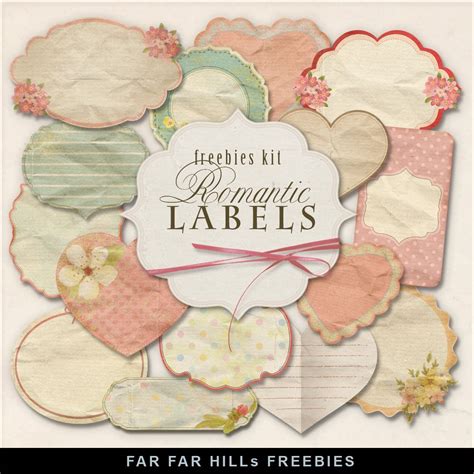 New Freebies Kit Romantic Labels Scrapbooking Stamps Free Digital