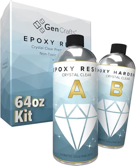 GenCrafts 64oz Epoxy Resin Kit Clear Ideal For Silicone Molds