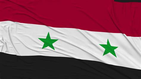 Syrian Arab Republic Flag Cloth Removing From Screen, Intro, 3D ...