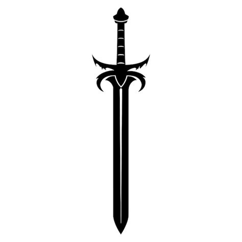 Premium Vector | Silhouette viking sword in mmorpg game black color only