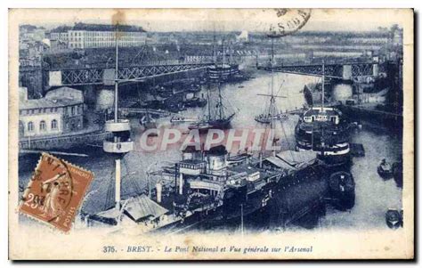 Carte Postale Ancienne Brest Le Pont National Et Vue G N Rale Sur L