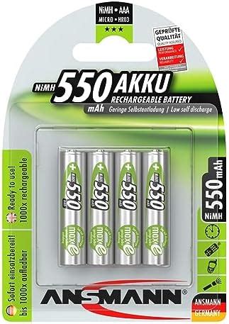 Ansmann AAA Size Batteries Pack Of 4 Long Lasting Low Self Discharge