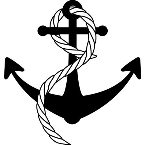 Ship Anchor With Rope Vector Image Free Svg