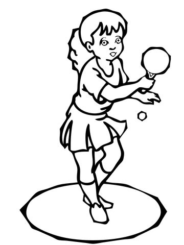 Desenho De Menina Raquete De Ping Pong Para Colorir Tudodesenhos