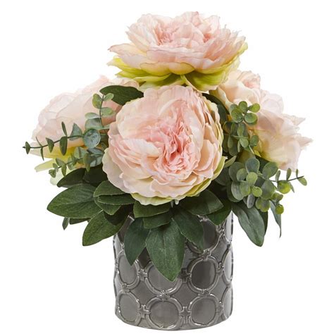 House Of Hampton Artificial Peony Eucalyptus Floral Arrangements And