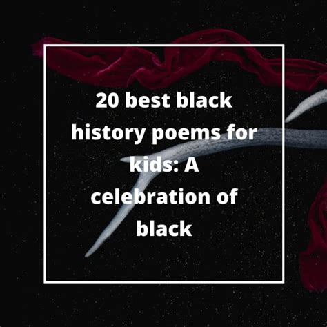 Black History Poems For First Graders