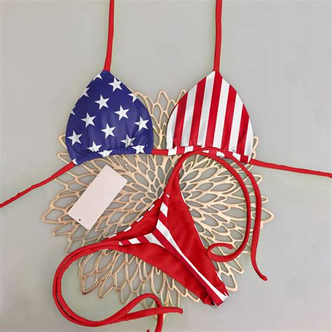 Sexy Strappy One Piece Swimsuit National Flag Bikini