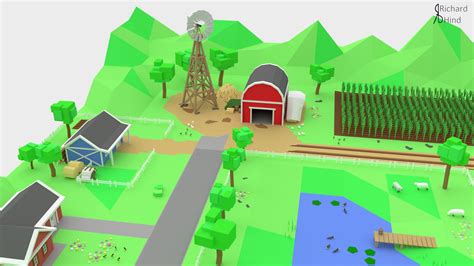 D Model Low Poly Farm By Richard Hind Vr Ar Low Poly Cgtrader