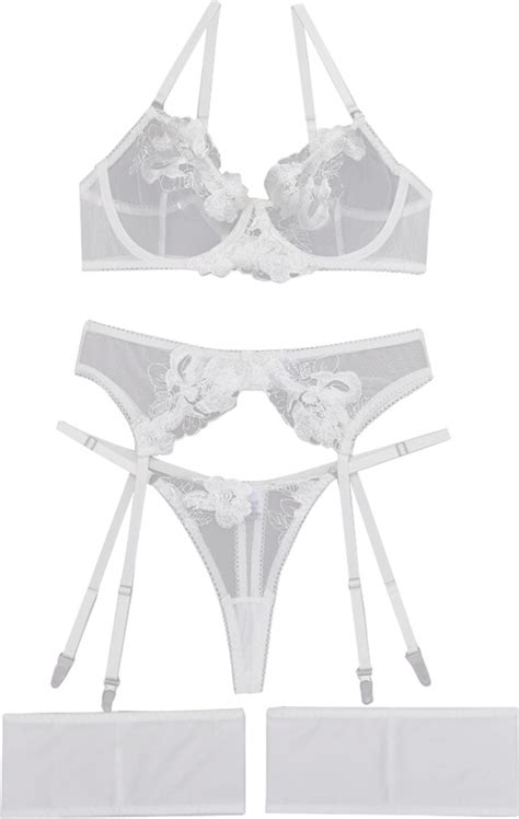 Aranmei Lingerie Set For Women Piece Lingerie Set With Floral Embroidered Lace Sheer Underwire