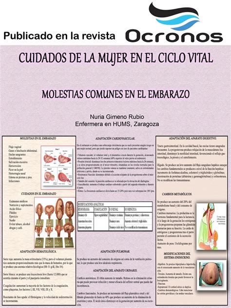 Póster Molestias comunes en el embarazo Ocronos Editorial