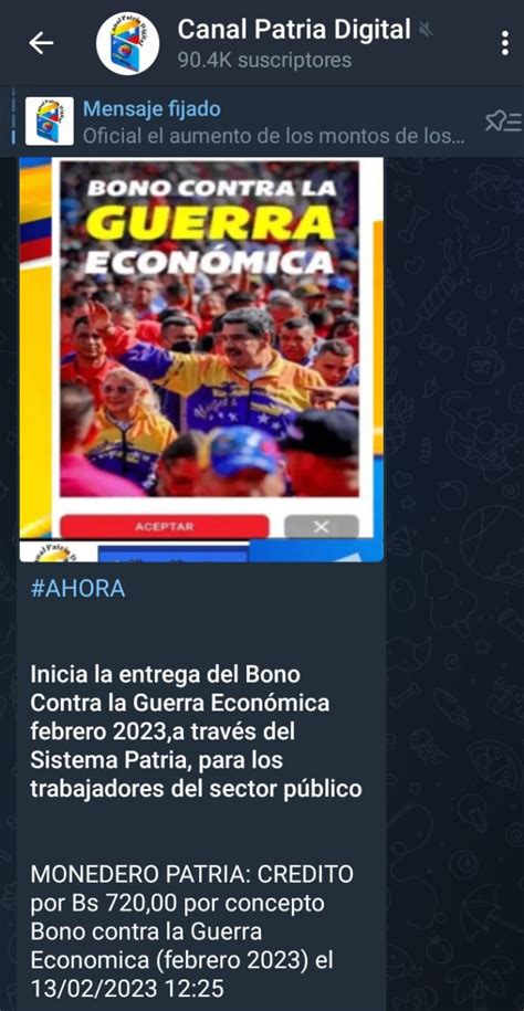 Inicia pago de Bono Guerra Económica Febrero 2023 con aumento