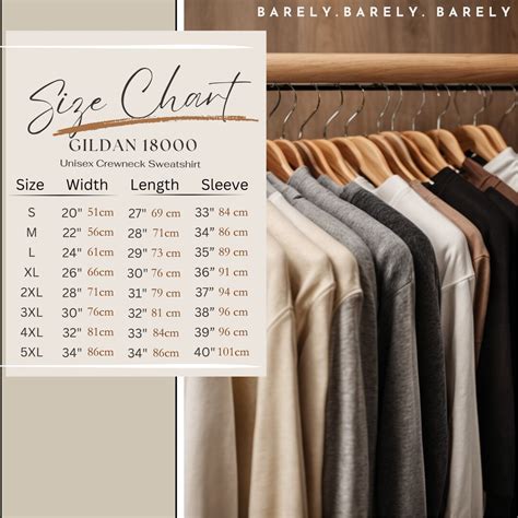 Gildan Size Chart Mockup Gildan Size Guide Boho Crewneck Sweater