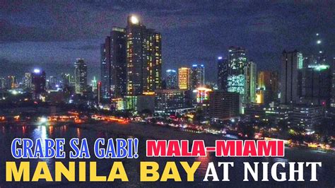 Manila Baywalk Dolomite Beach At Night Youtube