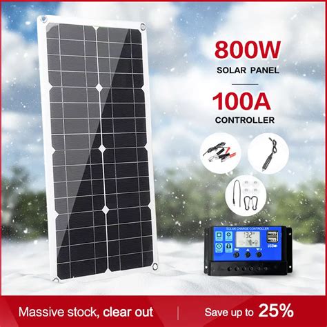 W Solar Power System Kit Battery Charger Solar Panel A Charge