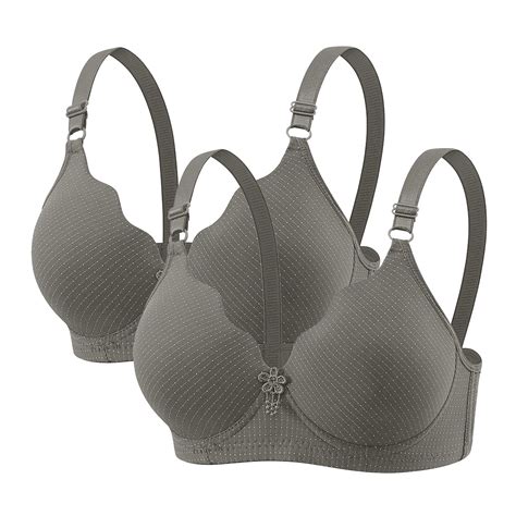Amidoa Womens Bras Gray Wire Free Heavy Breast Seamless Pcs Solid Bras Women S Lingerie L