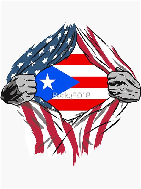 Usa Puerto Rico Friendship Flags Design Sticker For Sale By Rocky2018 Redbubble