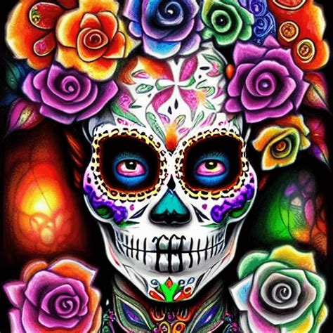 Dia De Los Muertos Sugar Skull Graphic · Creative Fabrica