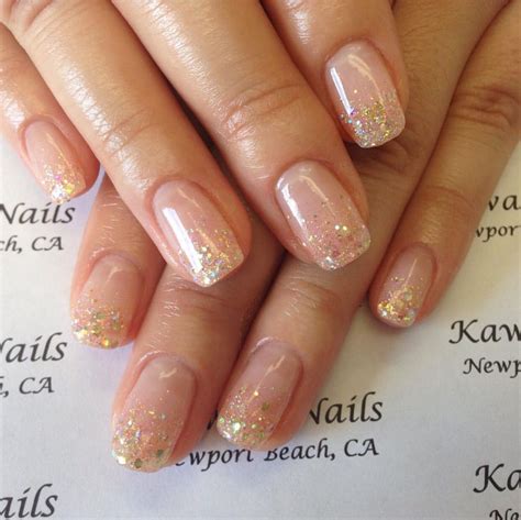 Glitter French Mani Clear Glitter Nails Ombre Nails Glitter Nails