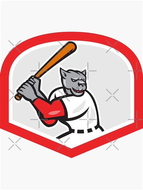 Black Panther Baseball Player Batting Cartoon Sticker For Sale By