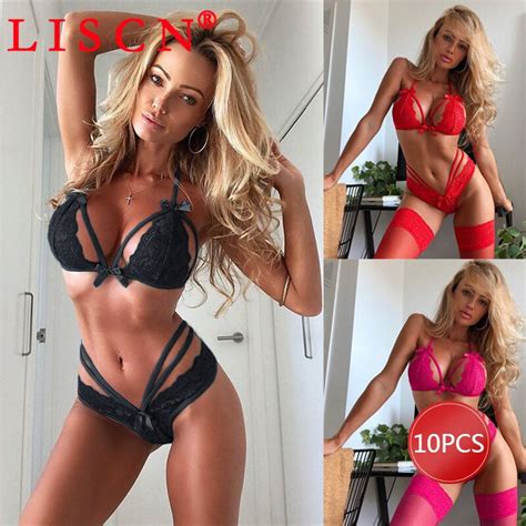Wholesale Items In Bulk Set Bow Lace Lace Sexy Lingerie Set Bra Set Red Black Rose Red K6089 Bra