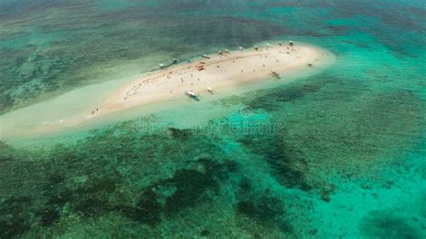 Tropical Island With Sandy Beach Naked Island Siargao Stock Photo