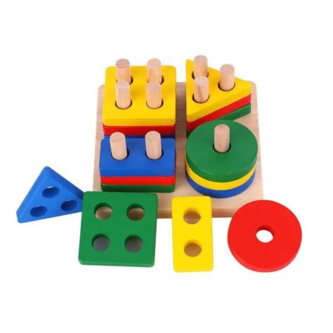 Wooden Montessori Building Blocks Early Educational Toys Graph