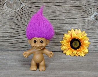 Vintage Troll Doll Baby Sailor Troll With Pink Hair Purple Etsy