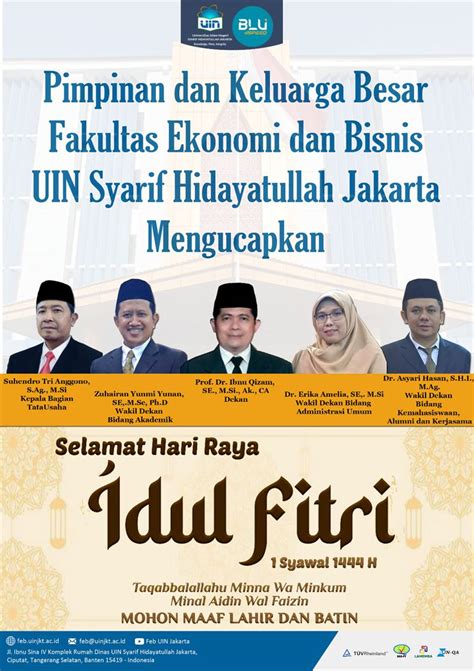 Selamat Idul Fitri 1444h Mohon Maaf Lahir Dan Batin Fakultas Ekonomi