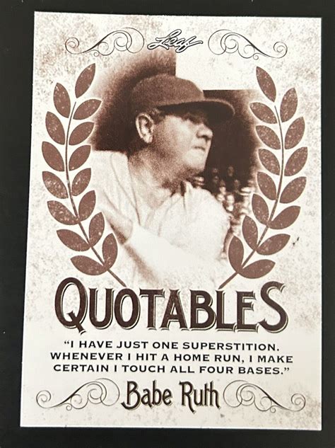 Leaf Babe Ruth Collection Quotables Card Q Ebay