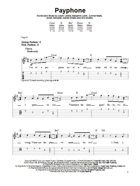 Maroon 5 Payphone Sheet Music Notes Chords Sheet Music Sheet Music