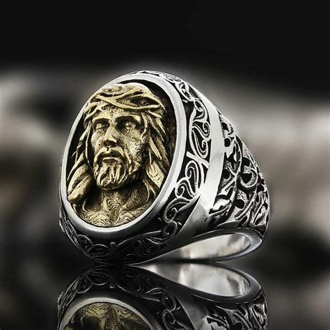 Jesus Christ Ring Silver Christianity Ring Religious