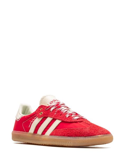 Adidas X Wales Bonner Samba Panelled Sneakers Red Farfetch Uk