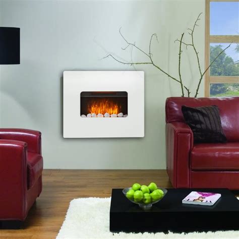 Glowmaster Clifton White Mdf Wall Mounted Electric Fireplace