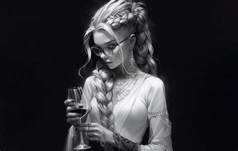 Обои девушка fantasy blouse monochrome blonde rendering Fantasy world digital art на