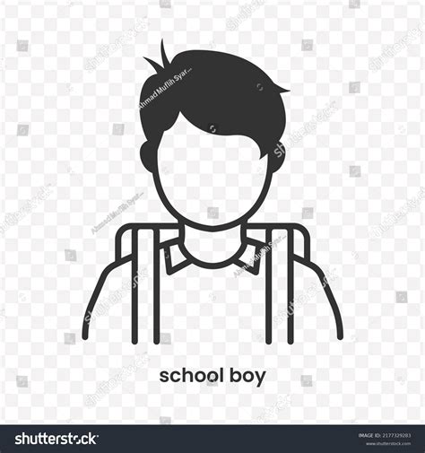 Vector Illustration School Boy Icon Dark Stock Vector Royalty Free